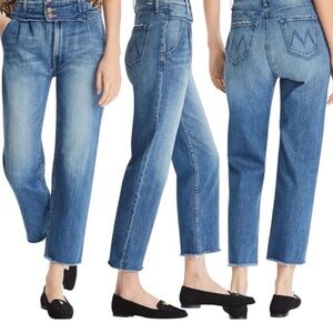 MOTHER shady pleated ankle fray